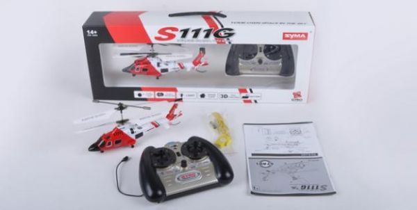 Helicóptero de Controle Remoto Syma S111G com 3 Canais e Gyr